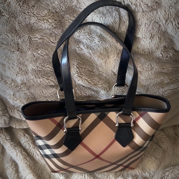 Burberry |Medium Women’s SuperNova Check Coated Canvas Tote Handbag *Pristine* - Picture 5 of 11